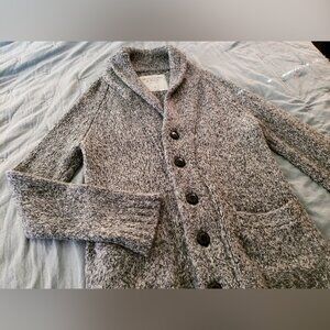 Abercrombie & Fitch Cotton Blend Cardigan Sweater (Gray, S)